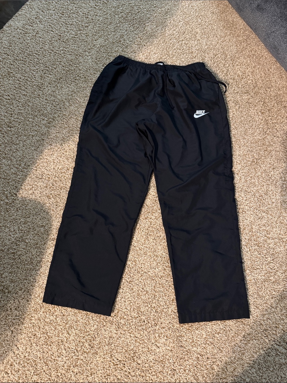 Nike Black Track Pants with White Swoosh